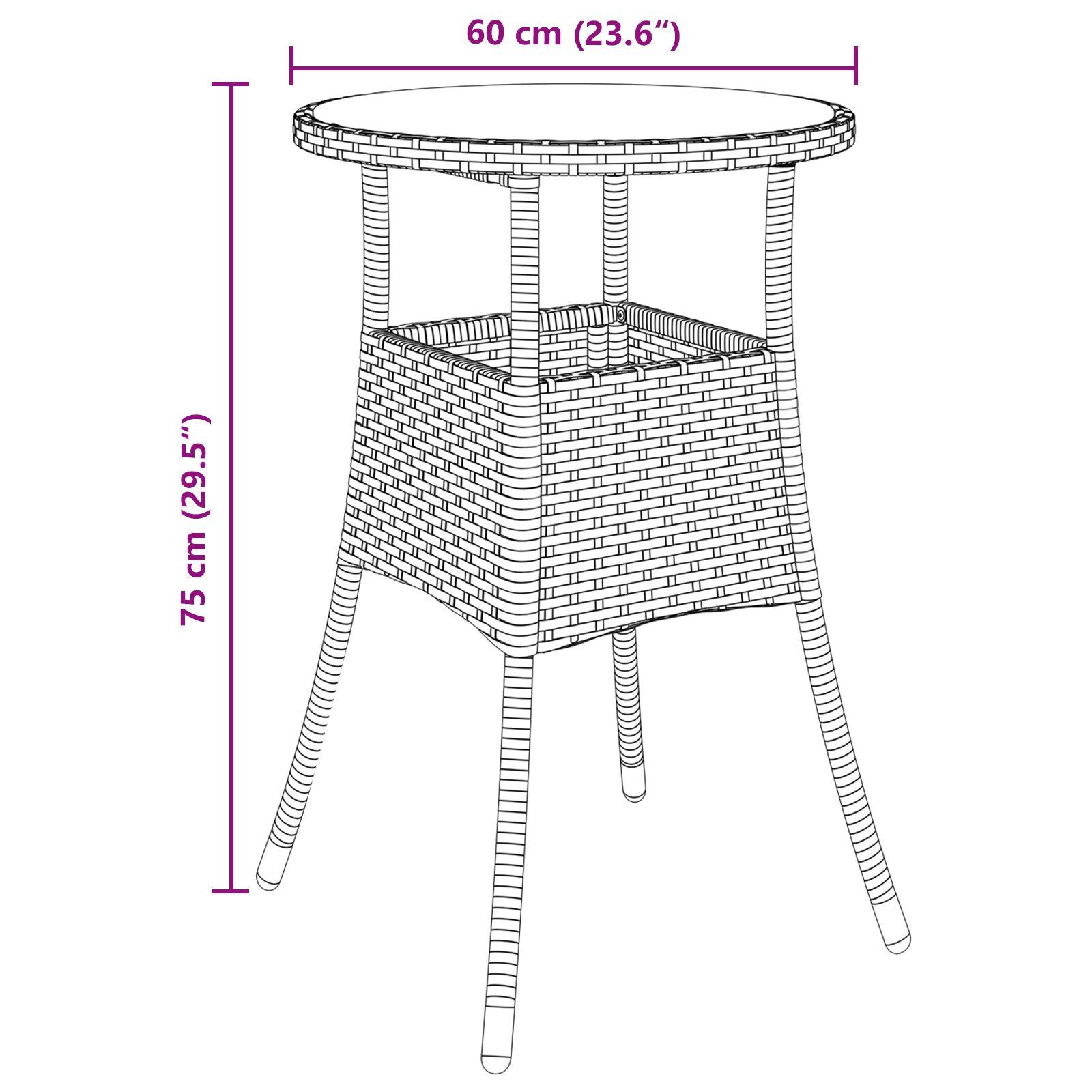 5-delte Have Spisesæt Beige Polyrattan