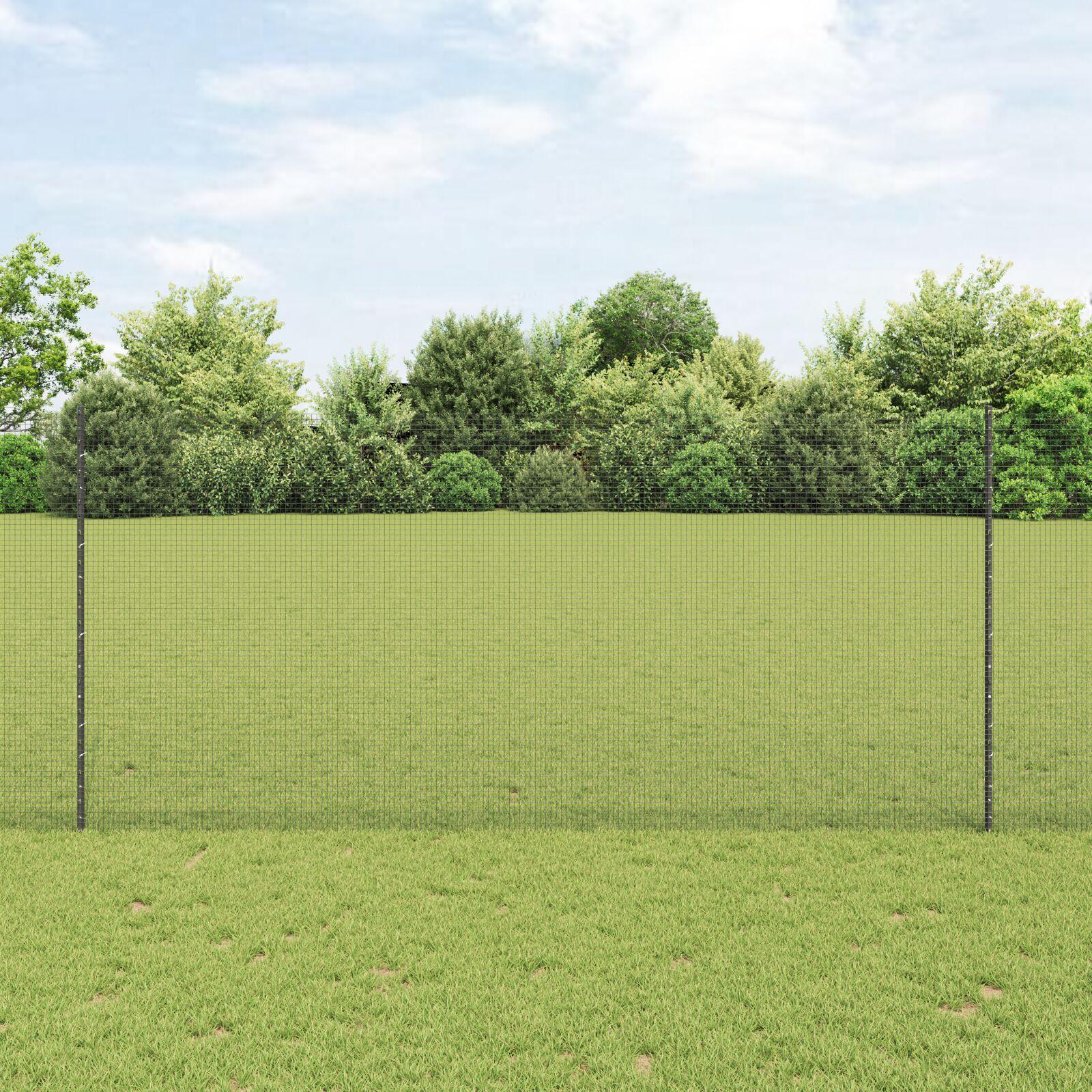 Svejsestålhegn med stolper 25 × 1,4 m - grå, PVC-belagt mesh