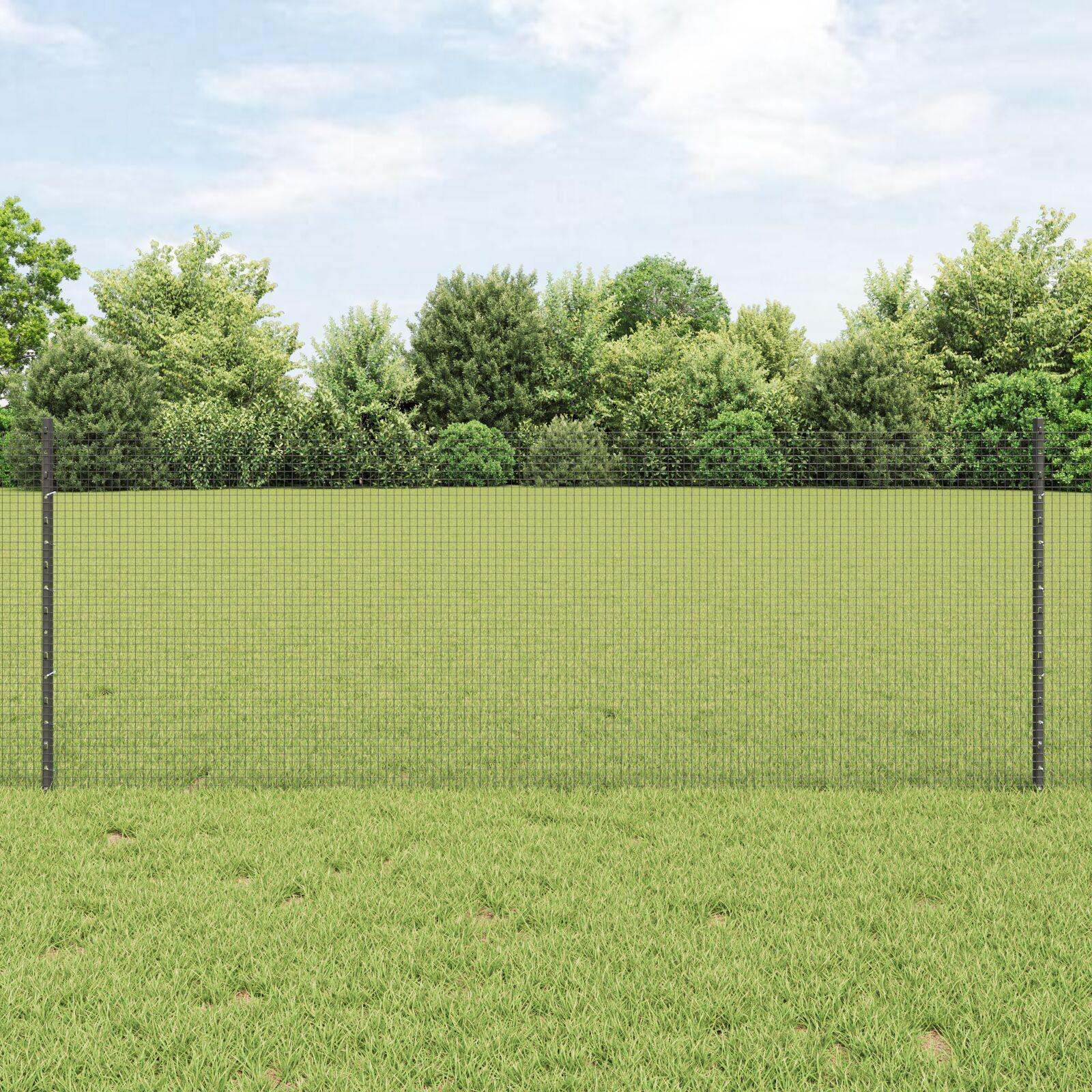 Svejsestålhegn med stolper 50 × 0,8 m - grå, PVC-belagt mesh