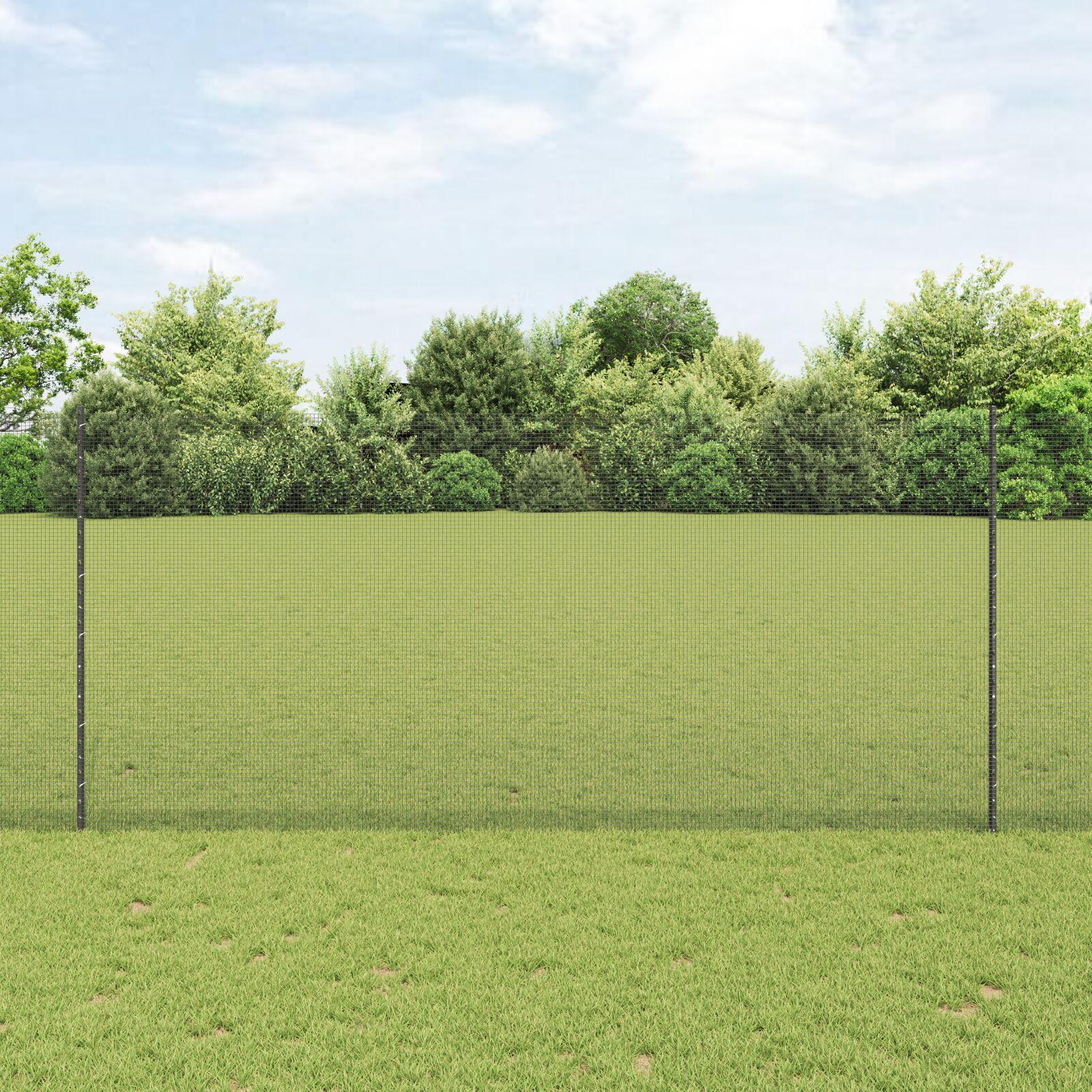 Svejsestålhegn med stolper 50 × 1,4 m - PVC-belagt stål, grå mesh