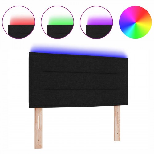 LED Hovedgærde Linjer Design Sort 90 cm Stof