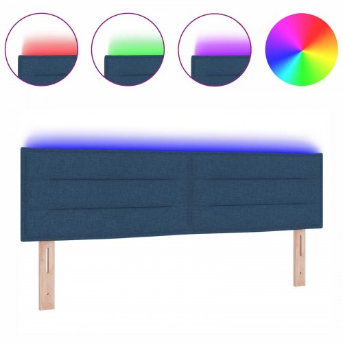 LED Sengestød Linje Design Blå 80 cm Stof