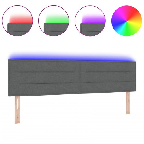 LED Hovedgærde Linjer Design Mørkegrå 90 cm Stof