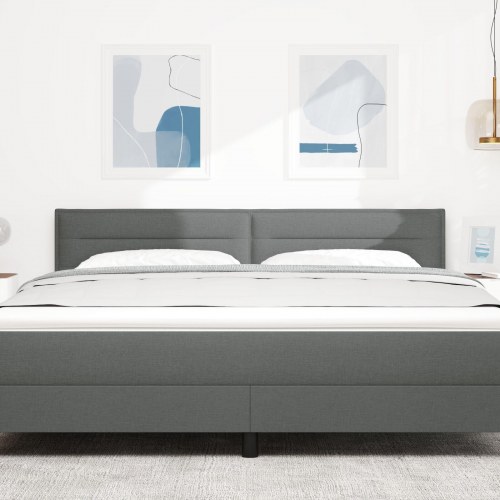 LED Hovedgærde Linjer Design Mørkegrå 90 cm Stof