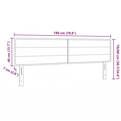 LED Hovedgærde Linjer Design Mørkegrå 90 cm Stof