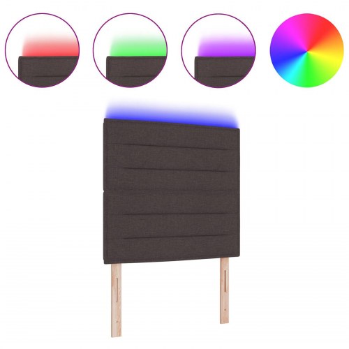 LED Hovedgærde Linjer Design Mørkebrun 100 cm Stof