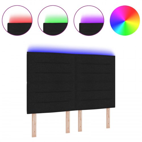LED Hovedgærde Linjer Design Sort 80 cm Stof
