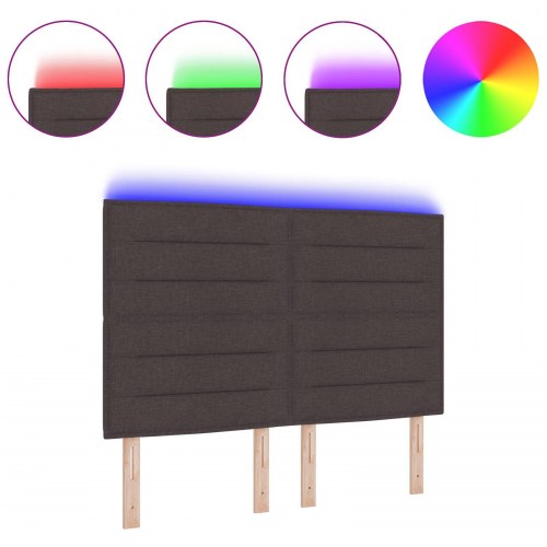 LED Hovedgavl Linjer Design Mørkebrun 80 cm Stof