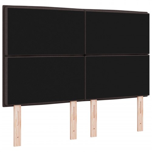 LED Hovedgavl Linjer Design Mørkebrun 80 cm Stof
