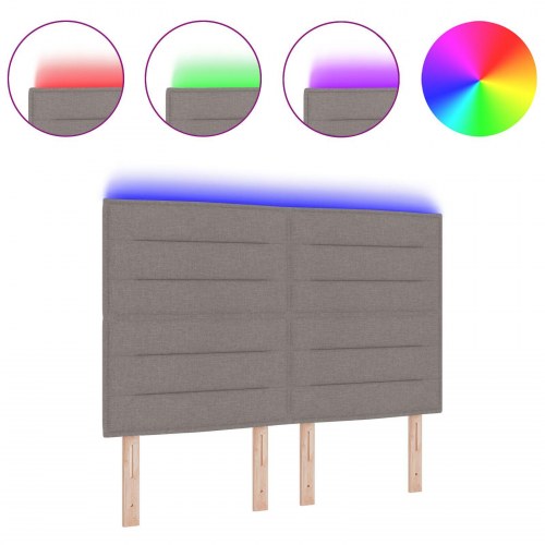 LED Hovedgærde Linjer Design Taupe 80 cm Stof