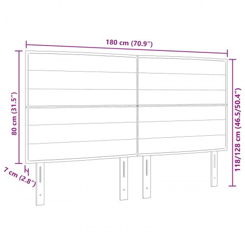 LED hovedgavl linjer design lys grå 90 cm stof