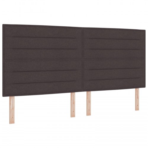 LED Hovedgavl Linjer Design Mørk Brun 100 cm Stof