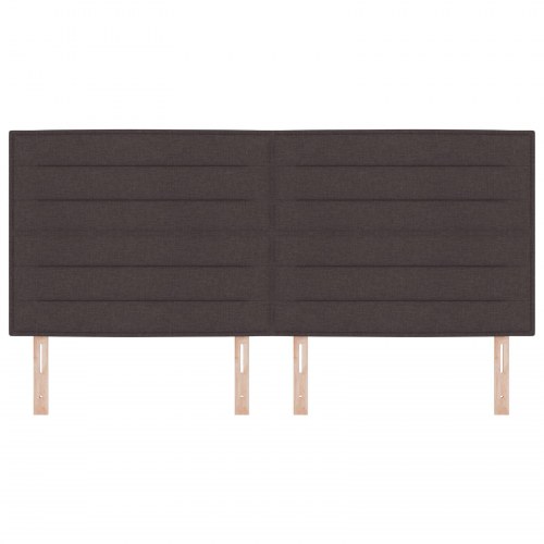 LED Hovedgavl Linjer Design Mørk Brun 100 cm Stof