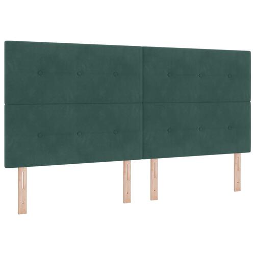 Box Spring Seng med madras Mørk Grøn 200x200 cm Fløjl