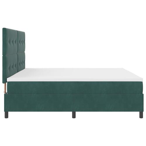 Box Spring Seng med madras Mørk Grøn 200x200 cm Fløjl