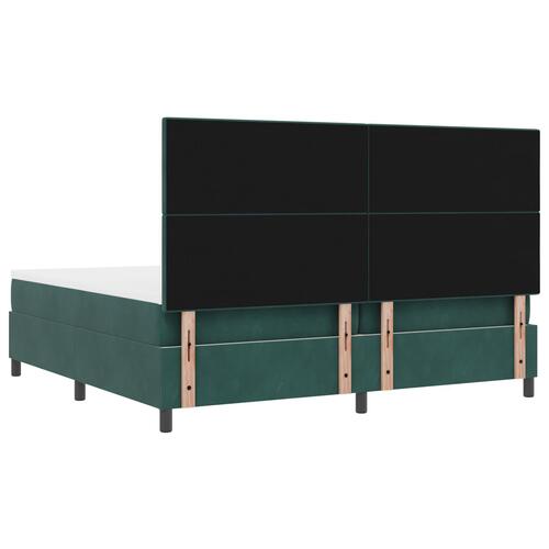 Box Spring Seng med madras Mørk Grøn 200x200 cm Fløjl