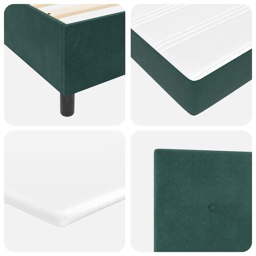 Box Spring Seng med madras Mørk Grøn 200x200 cm Fløjl