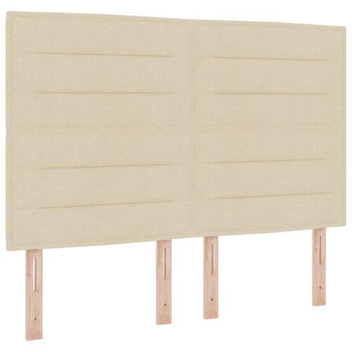 Boxmadras med madras Creme 140x190 cm Stof