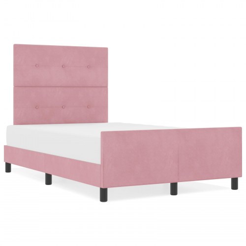 Pink fløjl sengeramme 120x200 cm