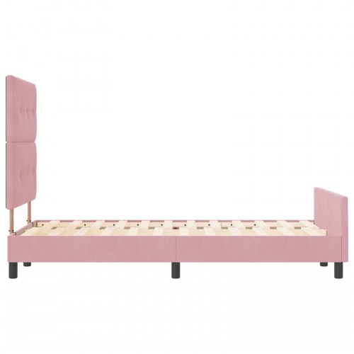 Pink fløjl sengeramme 120x200 cm