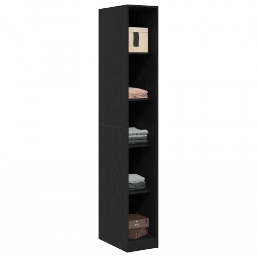 Sort Egetræ Garderobe - 30x50x200 cm, Lavet af konstrueret træ