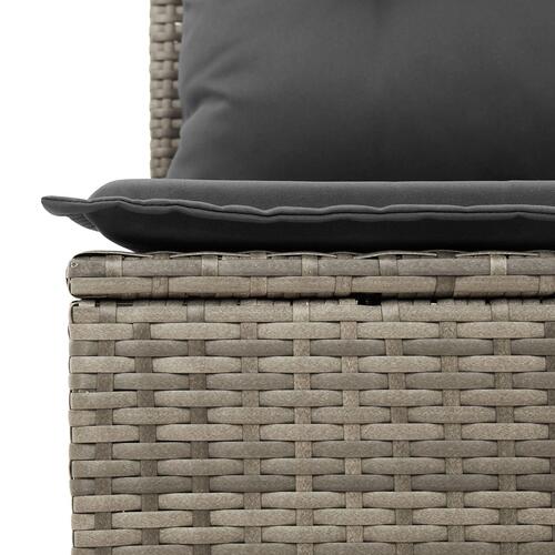 4 Delers Have Sofaset med Puder Grå Poly Rattan