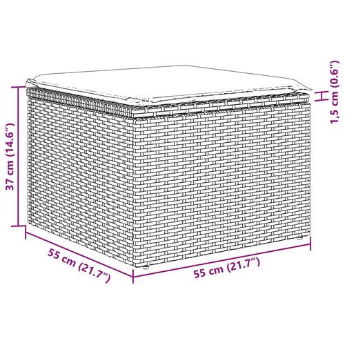 4 Delers Have Sofaset med Puder Grå Poly Rattan