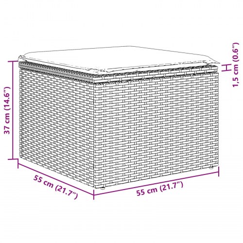 5 Styk Have Sofa Sæt med Puder Sort Poly Rattan