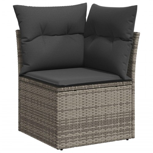 5 delt have sofa sæt med hynder grå polyrattan akacie