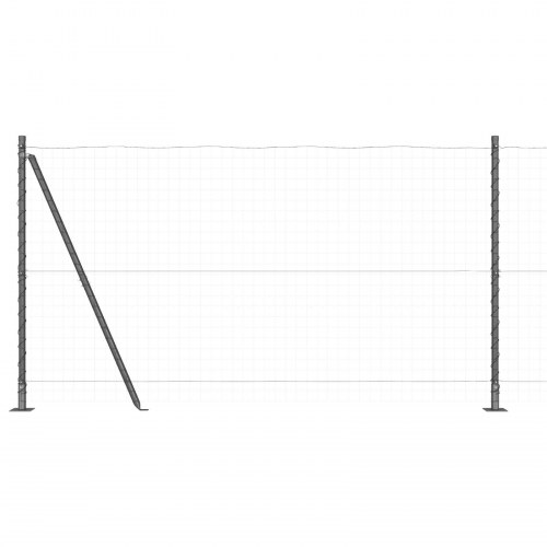 Hegnspæle med baseplader 26 stk Ø32mm 68.5cm Galvaniseret stål