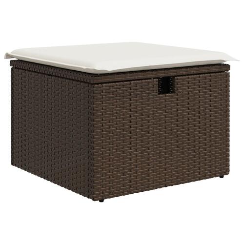 7 Personers Have Sofa Sæt med Puder Brun Poly Rattan