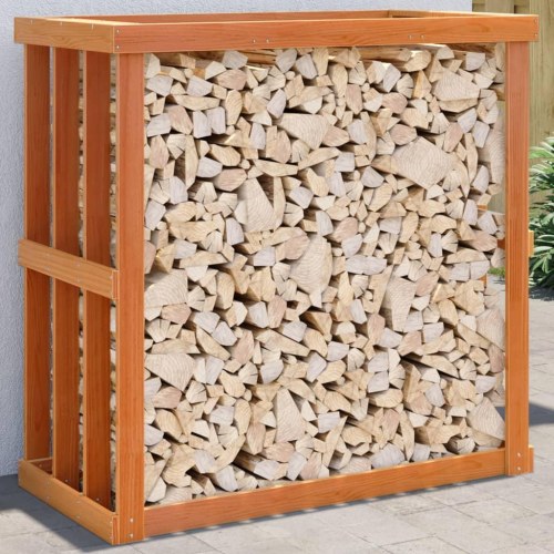 Udendørs brændestativ 109x52x106 cm massivt fyrretræ gyldenbrun (OUTLET A)