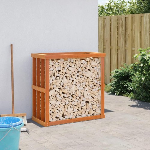 Udendørs brændestativ 109x52x106 cm massivt fyrretræ gyldenbrun (OUTLET A)