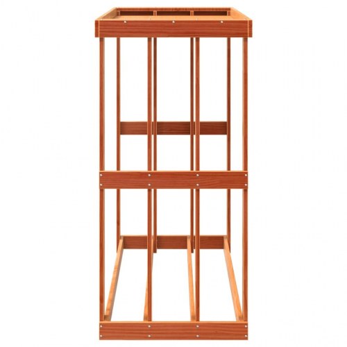 Udendørs brændestativ 109x52x106 cm massivt fyrretræ gyldenbrun (OUTLET A)