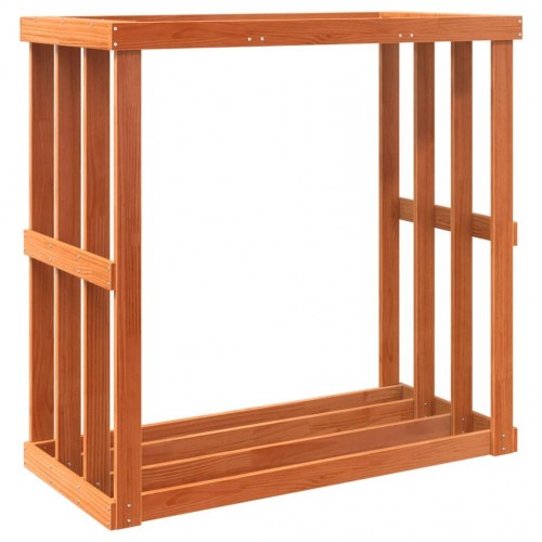 Udendørs brændestativ 109x52x106 cm massivt fyrretræ gyldenbrun (OUTLET A)