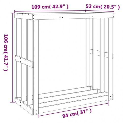 Udendørs brændestativ 109x52x106 cm massivt fyrretræ gyldenbrun (OUTLET A)