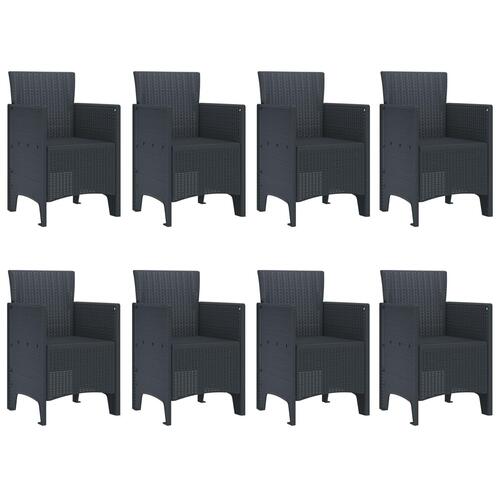 9 Delers Havemøbelsæt Anthracite Poly Rattan