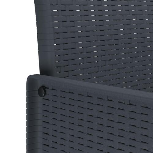 9 Delers Havemøbelsæt Anthracite Poly Rattan