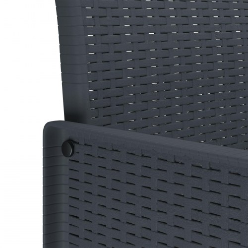 9 Dels Havebord med Hynder Anthracite Poly Rattan
