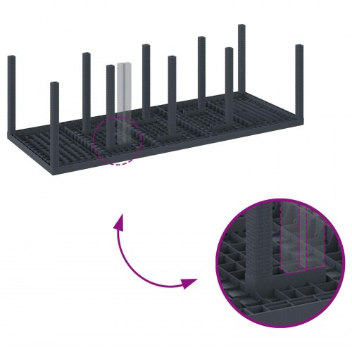 9 Dels Havebord med Hynder Anthracite Poly Rattan