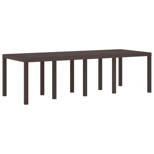 Have Spisebord Sæt med 9 Stykker Brun Poly Rattan