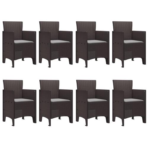 Have Spisebord Sæt med 9 Stykker Brun Poly Rattan