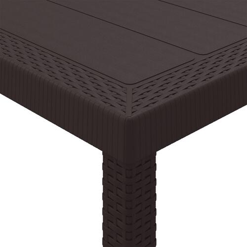 Have Spisebord Sæt med 9 Stykker Brun Poly Rattan