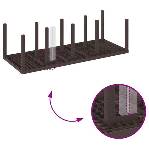 Have Spisebord Sæt med 9 Stykker Brun Poly Rattan