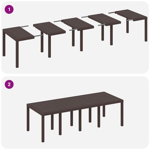 Have Spisebord Sæt med 9 Stykker Brun Poly Rattan