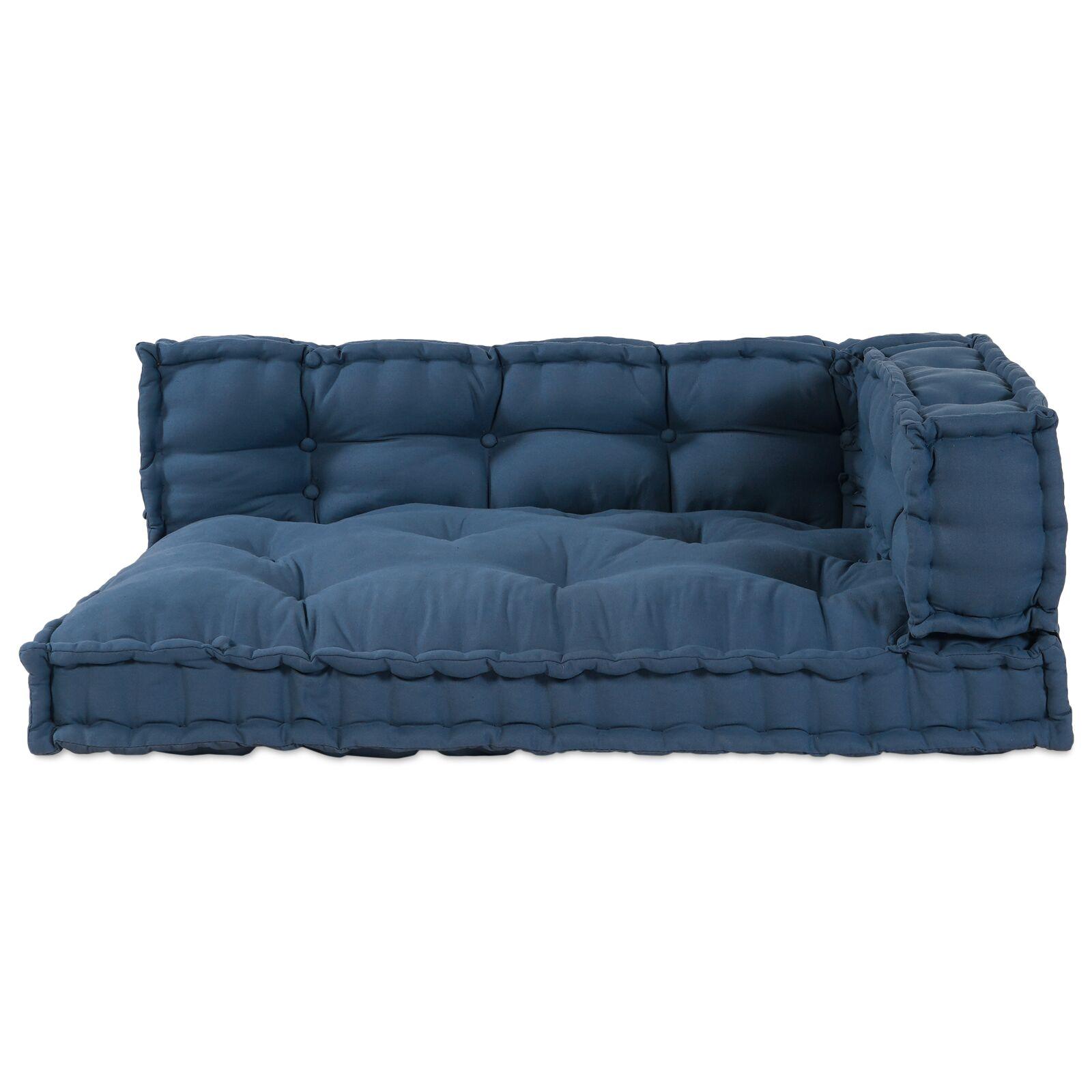 Pallet Sofa Pude med Arm- og Rygstøtte - Blå Stof