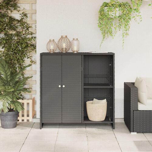 Opbevaringsskab Sort 100x36x102 cm Rattan