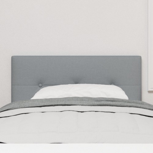 Sengegavl knap tufted lysegrå 80 cm stof