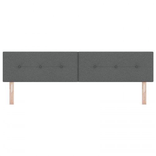 Hovedgænger Knap tuftet Mørkegrå 200 cm Stof