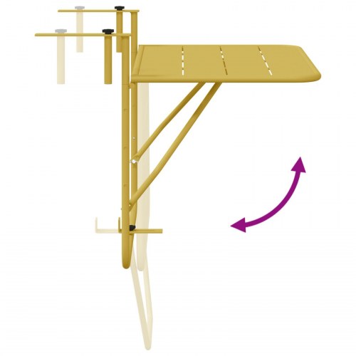 Foldbart Hængende Altanbord - Guld, 60x40 cm, Stål